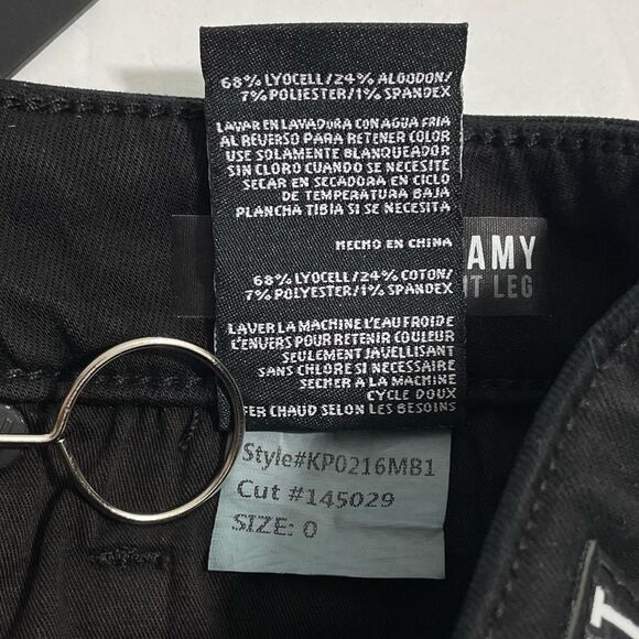 NWT Kut From The Kloth Amy Crop Straight Leg Jeans Black Size 0 Denim‎ - Picture 6 of 7